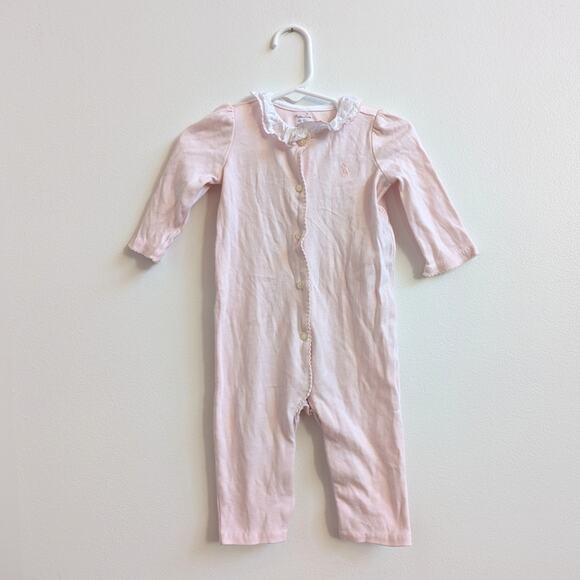 Ralph Lauren Romper Baby Girls Sz 6m Light Pink Preppy - Picture 1 of 5